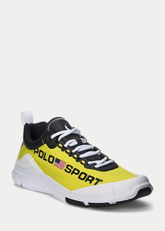 Gul/svart dam Ralph Lauren Polo Sport Tech Racer Sneakers