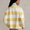Gul/vit Ralph Lauren Randig Randig Jersey Rugby Polo Shirts Gul/vit Ralph Lauren Randig Randig Jersey Rugby Polo Shirts