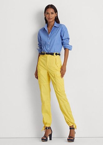 Gula dam Ralph Lauren fjädervikt twill Cargo ankelbyxor