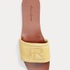 Gula Ralph Lauren Andela sandaler i kalvmocka för kvinnor Gula Ralph Lauren Andela sandaler i kalvmocka för kvinnor