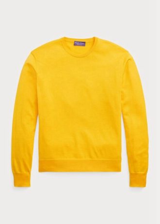 Gula Ralph Lauren bomullströjor med rund hals för män