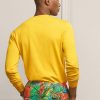 Gula Ralph Lauren bomullströjor med rund hals för män Gula Ralph Lauren bomullströjor med rund hals för män