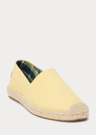 Gula Ralph Lauren Cevio Washed Canvas Casual Skor för män