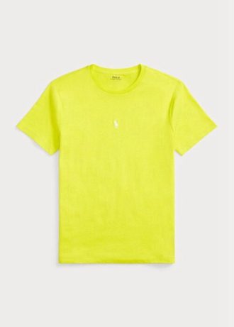 Gula Ralph Lauren Custom Slim Fit T-shirts med rund hals för män