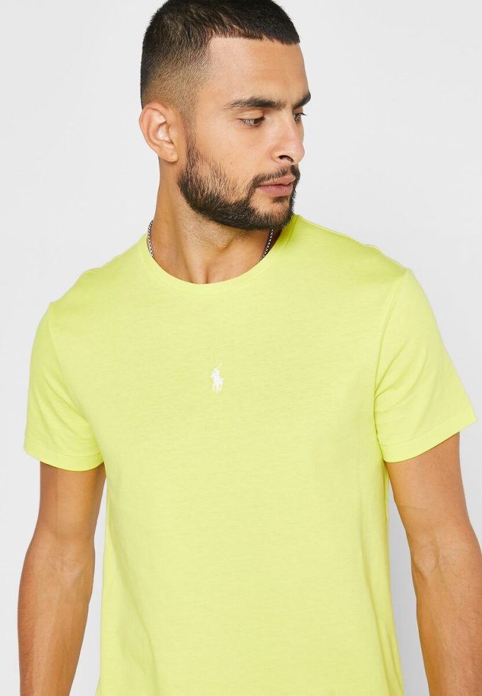 Gula Ralph Lauren Essential T-shirts med rund hals för män Gula Ralph Lauren Essential T-shirts med rund hals för män