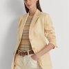 Gula Ralph Lauren Herringbone Linen Blazers för kvinnor Gula Ralph Lauren Herringbone Linen Blazers för kvinnor