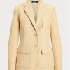 Gula Ralph Lauren Herringbone Linen Blazers för kvinnor Gula Ralph Lauren Herringbone Linen Blazers för kvinnor
