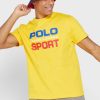 Gula Ralph Lauren-logotyp T-shirts med rund hals för män