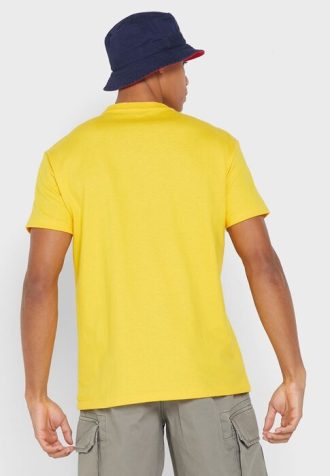 Gula Ralph Lauren-logotyp T-shirts med rund hals för män