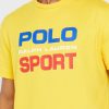Gula Ralph Lauren-logotyp T-shirts med rund hals för män