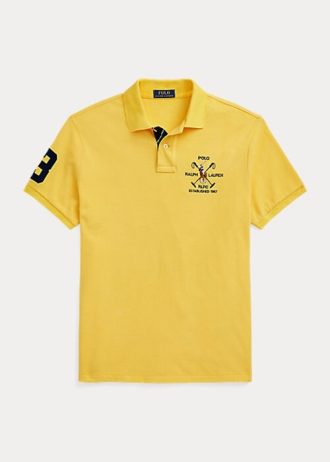 Gula Ralph Lauren pikétröjor med mesh i klassisk passform för män