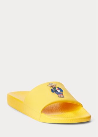 Gula Ralph Lauren Polo Bear tofflor för män