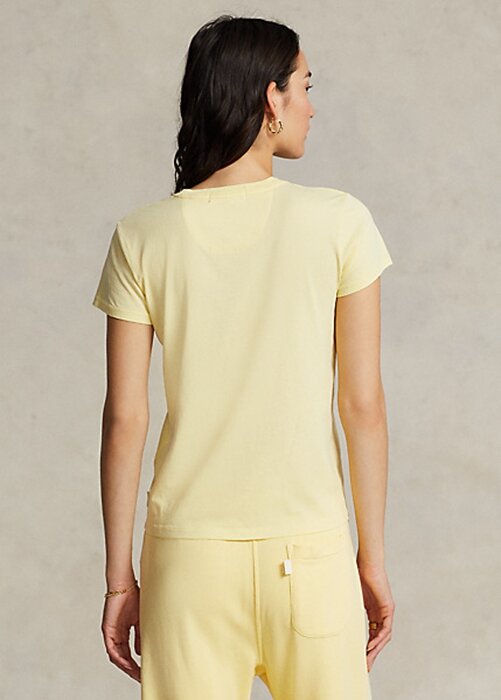 Gula Ralph Lauren T-shirts i ekologisk bomull för kvinnor Gula Ralph Lauren T-shirts i ekologisk bomull för kvinnor