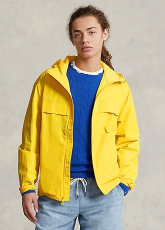 Gula Ralph Lauren vattenavvisande huvjackor för män