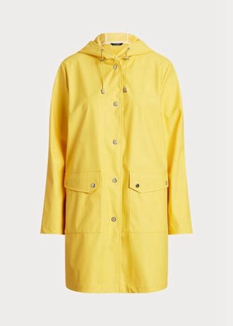 Gula Ralph Lauren vattentäta regnjackor med huva för kvinnor