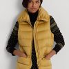 Guld dam Ralph Lauren satin quiltad dunväst Guld dam Ralph Lauren satin quiltad dunväst