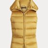 Guld dam Ralph Lauren satin quiltad dunväst Guld dam Ralph Lauren satin quiltad dunväst