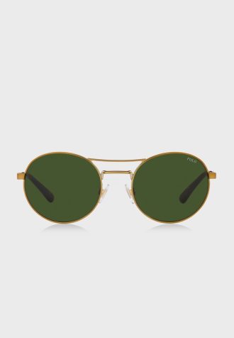 Guld Ralph Lauren 0Ph3142 runda solglasögon för män