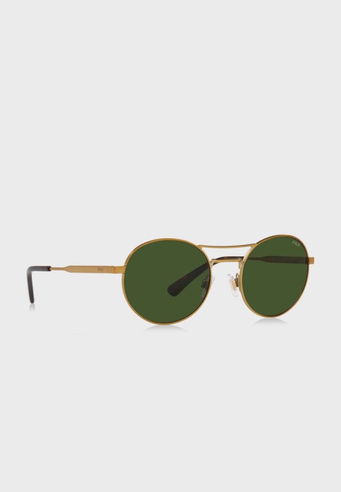 Guld Ralph Lauren 0Ph3142 runda solglasögon för män Guld Ralph Lauren 0Ph3142 runda solglasögon för män