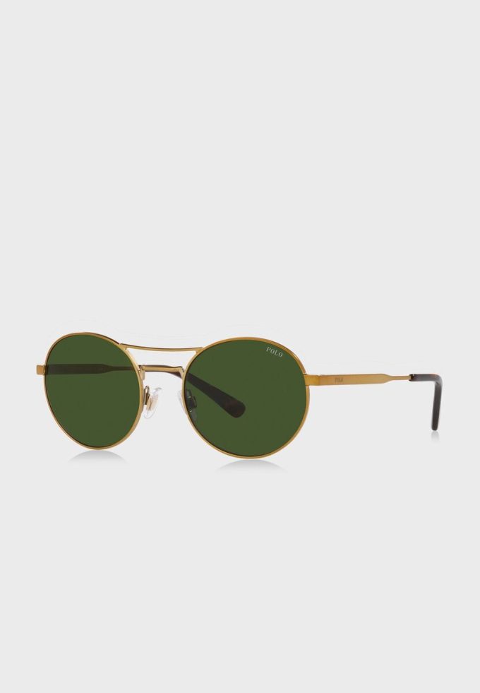 Guld Ralph Lauren 0Ph3142 runda solglasögon för män Guld Ralph Lauren 0Ph3142 runda solglasögon för män