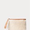 Honey/Cream Ralph Lauren Shearling Envelope Handväska för kvinnor Honey/Cream Ralph Lauren Shearling Envelope Handväska för kvinnor