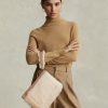 Honey/Cream Ralph Lauren Shearling Envelope Handväska för kvinnor Honey/Cream Ralph Lauren Shearling Envelope Handväska för kvinnor