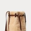 Honey/Cream Ralph Lauren Shearling Mini Bellport Bucket Bags för kvinnor Honey/Cream Ralph Lauren Shearling Mini Bellport Bucket Bags för kvinnor