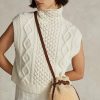 Honey/Cream Ralph Lauren Shearling Mini Bellport Bucket Bags för kvinnor Honey/Cream Ralph Lauren Shearling Mini Bellport Bucket Bags för kvinnor