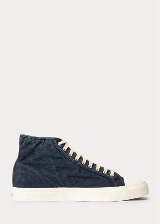 Indigo Herr Ralph Lauren Mayport Indigo Canvas Sneakers