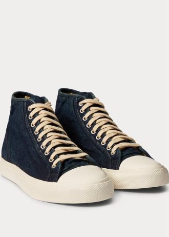 Indigo Herr Ralph Lauren Mayport Indigo Canvas Sneakers