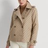 Khaki dam Ralph Lauren dubbelknäppt monogram jacquardrockar Khaki dam Ralph Lauren dubbelknäppt monogram jacquardrockar