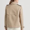 Khaki dam Ralph Lauren dubbelknäppt monogram jacquardrockar Khaki dam Ralph Lauren dubbelknäppt monogram jacquardrockar