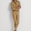 Khaki Dam Ralph Lauren Mocka High-Rise Skinny Ankel Byxor Khaki Dam Ralph Lauren Mocka High-Rise Skinny Ankel Byxor