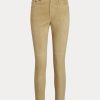 Khaki Dam Ralph Lauren Mocka High-Rise Skinny Ankel Byxor Khaki Dam Ralph Lauren Mocka High-Rise Skinny Ankel Byxor