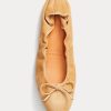 Khaki Dam Ralph Lauren The Mocka Ponny Balett Flat Shoes Khaki Dam Ralph Lauren The Mocka Ponny Balett Flat Shoes