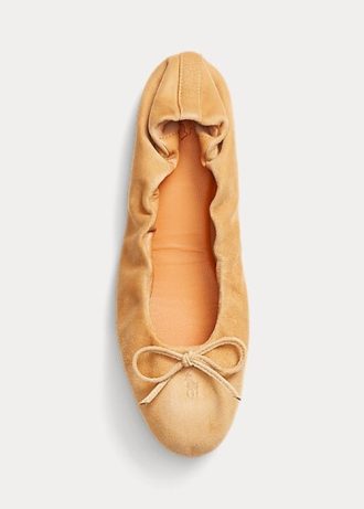 Khaki Dam Ralph Lauren The Mocka Ponny Balett Flat Shoes