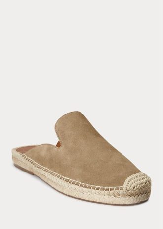 Khaki Herr Ralph Lauren Cevio Mocka Mule Casual Skor