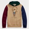 Khaki herr Ralph Lauren Polo Bear Färgblockerad fleecehuvtröja Khaki herr Ralph Lauren Polo Bear Färgblockerad fleecehuvtröja