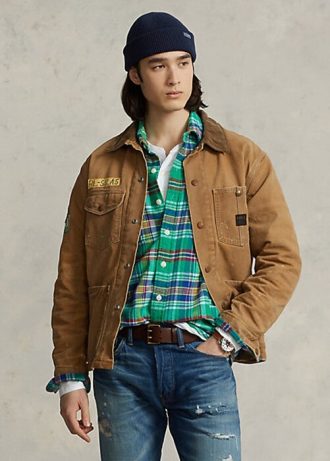 Khaki herr Ralph Lauren ullfodrade fältjackor