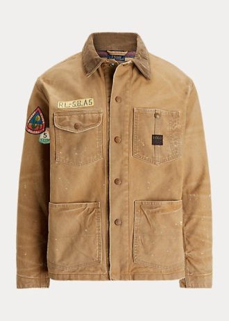Khaki herr Ralph Lauren ullfodrade fältjackor