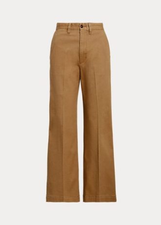 Khaki Ralph Lauren Chino vidbensbyxor för kvinnor