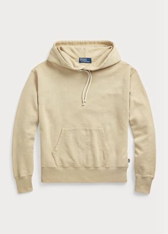 Khaki Ralph Lauren Cotton Fleece Hoodie för kvinnor