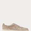 Khaki Ralph Lauren Court Sneakers i mocka för män Khaki Ralph Lauren Court Sneakers i mocka för män