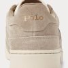 Khaki Ralph Lauren Court Sneakers i mocka för män Khaki Ralph Lauren Court Sneakers i mocka för män