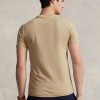 Khaki Ralph Lauren Custom Slim Fit T-shirts med rund hals för män Khaki Ralph Lauren Custom Slim Fit T-shirts med rund hals för män