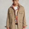 Khaki Ralph Lauren Dobby Utility Overshirt Jackor för män Khaki Ralph Lauren Dobby Utility Overshirt Jackor för män