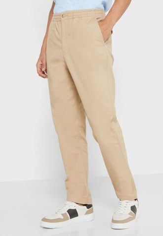 Khaki Ralph Lauren Essential Slim Fit Chinos byxor för män