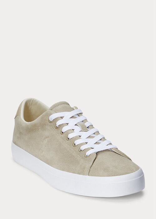 Khaki Ralph Lauren Longwood Sneakers i mocka för män Khaki Ralph Lauren Longwood Sneakers i mocka för män