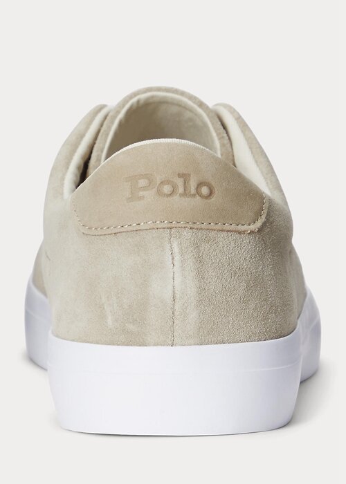 Khaki Ralph Lauren Longwood Sneakers i mocka för män Khaki Ralph Lauren Longwood Sneakers i mocka för män