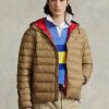 Khaki Ralph Lauren Packable vattenavvisande jackor för män Khaki Ralph Lauren Packable vattenavvisande jackor för män